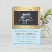 Boy Baby shower Invitation - Sonogram Kaart (Staand voorkant)