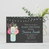 Boy Baby shower - Mason Jar/Lights Kaart (Staand voorkant)