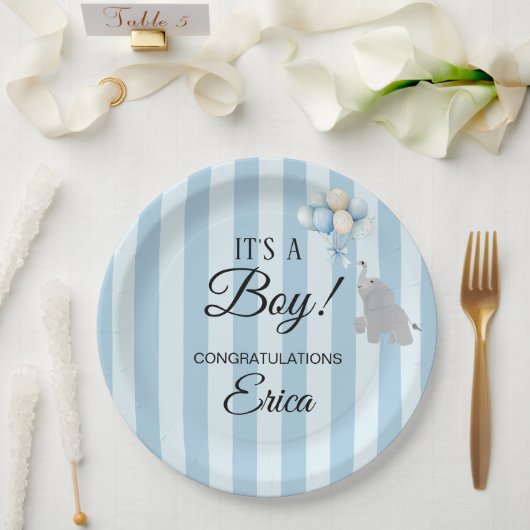 Boy Baby Shower Papieren Bordje (Huwelijk)