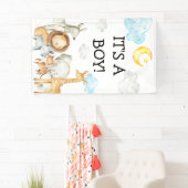 Boy Baby shower Safari Oerwoud Animals Cute Spandoek (Insitu)