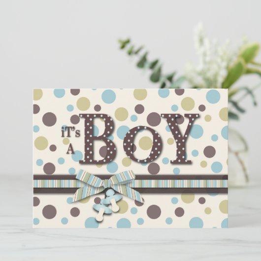 Boy Baby shower Uitnodiging (Staand voorkant)