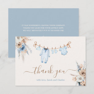 Boy Babykleding Baby shower Bedankt Card