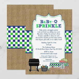 BOY BabyQ Sprinkle, BBQ Baby shower, BABY Q Kaart