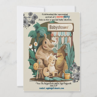BOY BABYSHOWER ANIMIE Invitation