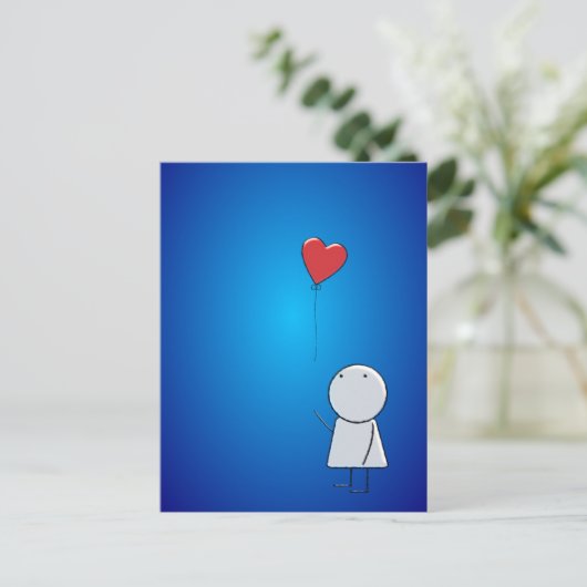 Boy & Balloon Briefkaart (Staand voorkant)