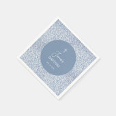 Boy Baptism Blue and White Floral Pattern Elegant Servet (Hoek)