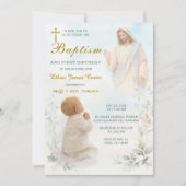 Boy Baptism Invitation Godparent Announcement (Devant)