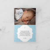 Boy Baptism poème merci note avec photo (Intérieur)