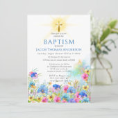 Boy Baptism Uitnodiging (Staand voorkant)