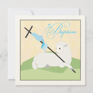 Boy Baptism Uitnodiging - Litte Lamb