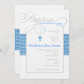 Boy Baptism Uitnodiging | Royal Blue (Voorkant / Achterkant)