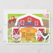 Boy barnyard invitation - Farm Birthday Invitatiat (Devant)