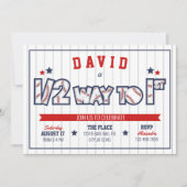 Boy Baseball 1/2 Anniversaire Invitation (Devant)