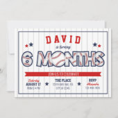 Boy Baseball 1/2 Anniversaire Invitation (Devant)