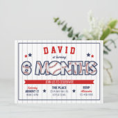 Boy Baseball 1/2 Anniversaire Invitation (Debout devant)