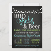 Boy BBQ Bier en Baby shower Uitnodiging (Voorkant)