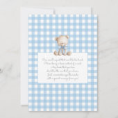 Boy Bear Clothesline Baby Shower invitation Kaart (Achterkant)
