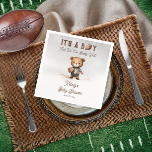 Boy Bearly Wait Amerikaans Football Baby shower Servet