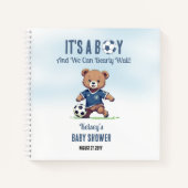 Boy Bearly Wait Soccer Baby shower Livre d'or (Devant)