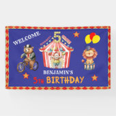 Boy Big Top Circus Carnaval Vijfde Verjaardag Bann Spandoek (Horizontaal)