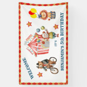 Boy Big Top Circus Carnaval Vijfde Verjaardag Bann Spandoek (Verticaal)