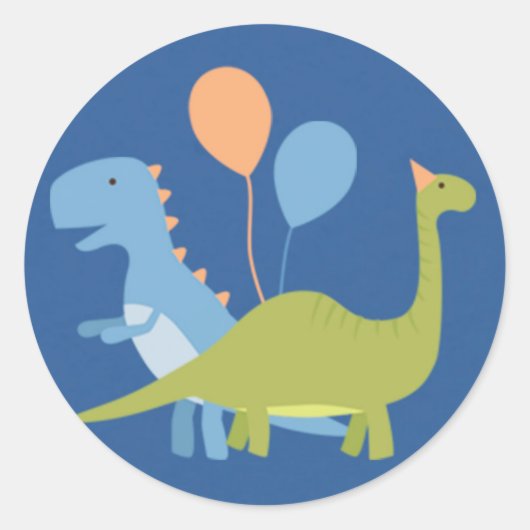 Boy Birthday - Dinosaur Stomp - Envelope Seal Ronde Sticker (Voorkant)