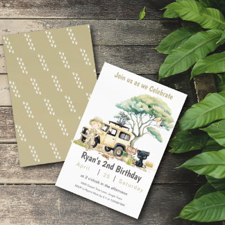 Boy Birthday Oerwoud Safari Wild Party Kaart