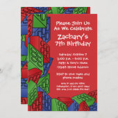 Boy Birthday Party - Bouwstenen Kaart (Voorkant / Achterkant)