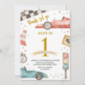 Boy Birthday Racing Cars Invitation (Devant)
