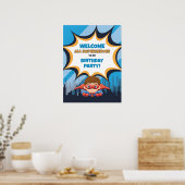 Boy Birthday Superheld Party - 18x24 Sign Poster (Keuken)