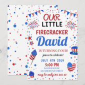 Boy Birthday USA American Firecracker 4 juli Kaart (Voorkant / Achterkant)