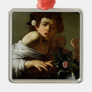 Boy Bitten door een hagedis, c.1595-1600 (olie op Metalen Ornament