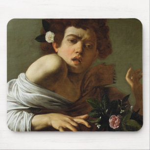 Boy Bitten door een hagedis, c.1595-1600 (olie op  Muismat