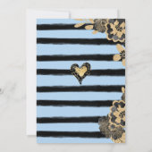 Boy Black Blue Gold Unicorn Baby shower Invitation (Dos)