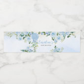 Boy Blue Balloon Greenery Baby shower Waterfles Etiket (Enkel label)