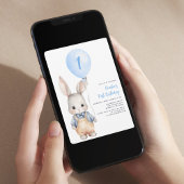 Boy Blue Balloon Invitation d'anniversaire