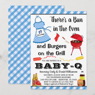 Boy Blue Barbecue Baby shower Kaart