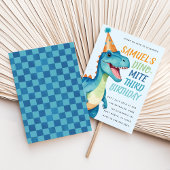 Boy Blue Dinosaur Invitation de fête d'anniversair