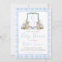 Boy Blue Dog Baby shower Preppy Southern
