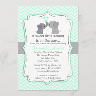 Boy Blue Elephant Baby Shower Invitations Chev 330