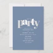 Boy Blue Modern Photo Graduation Party Invitation (Dos)