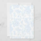 Boy Blue Toile De Jouy Baby shower Uitnodiging (Achterkant)