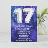 Boy Blue White 17th Birthday Kaart (Staand voorkant)