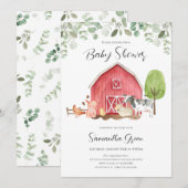 Boy Boerderij Baby shower Kaart (Voorkant / Achterkant)