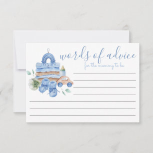Boy Boho Woorden van Advies Baby shower Kaart