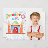 Boy Bounce Anniversaire Photo Invitation (Devant)