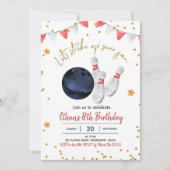 Boy Bowling Invitation d'anniversaire (Devant)