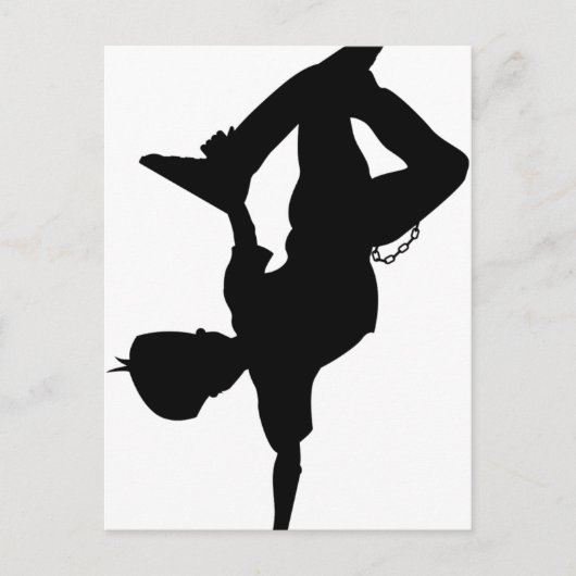 Boy Break Dancer Silhouette Postcard Briefkaart (Voorkant)