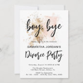Boy Bye Elegant Pink Gold Divorce Party Invitation (Devant)