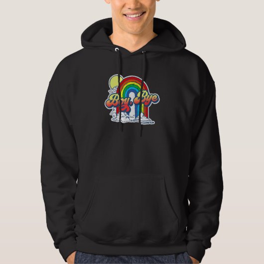 Boy Bye Grappig Sarcastisch jaren 80 Regenboog At Hoodie (Voorkant)